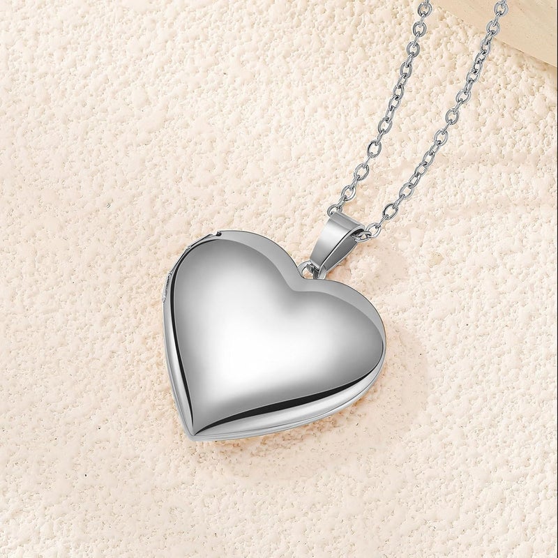 PHOCKSIN Locket Necklace for Women Black/Gold/Silver Locket Necklace Oval/Round/Heart Photo Necklace New Years Gifts for Girls - Image 2